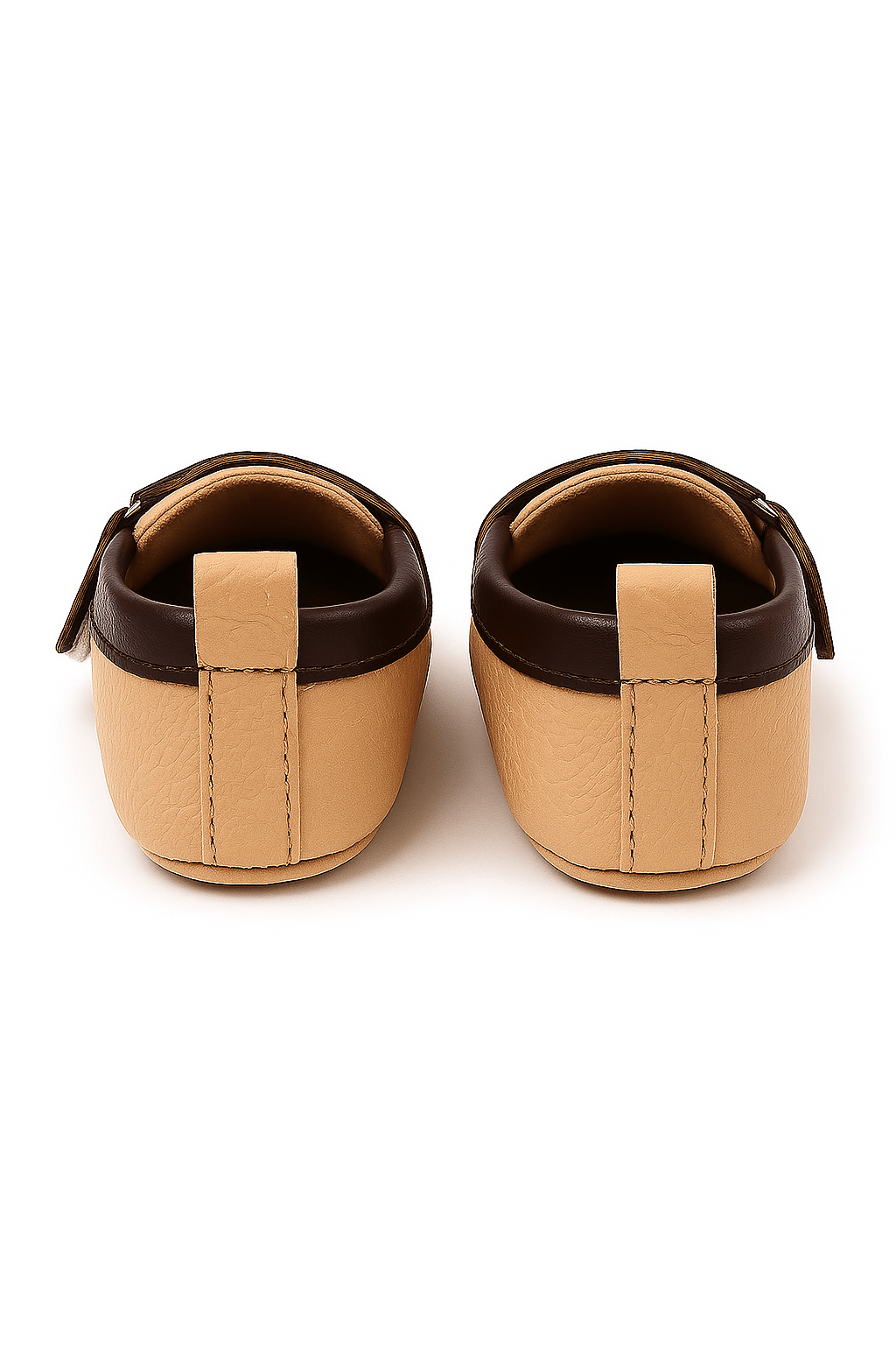 Baby Doe Beige and Brown Peterpan Prewalker Loafer