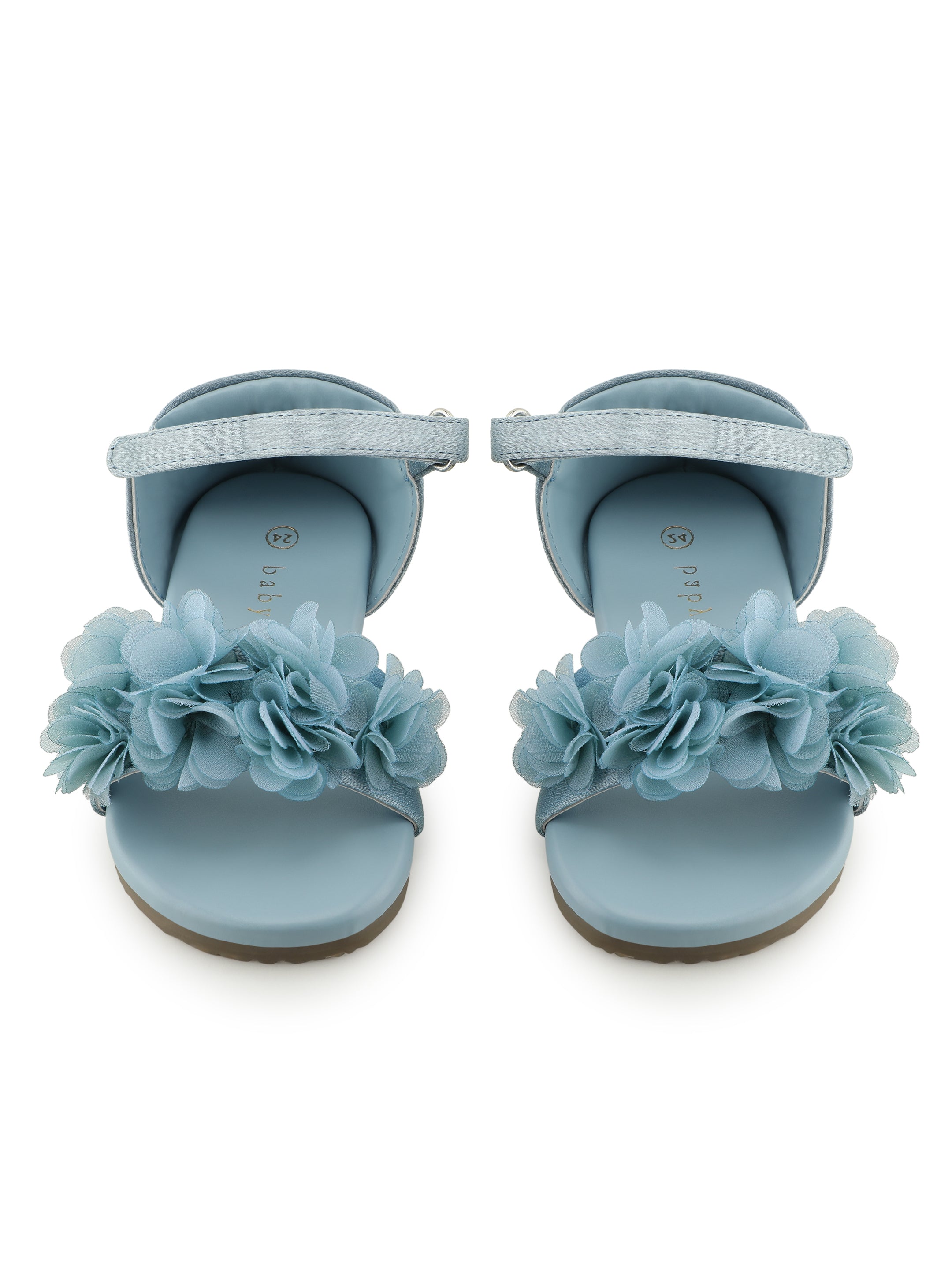 Baby Doe Blossom Blue Sandal With Handmade Flowers