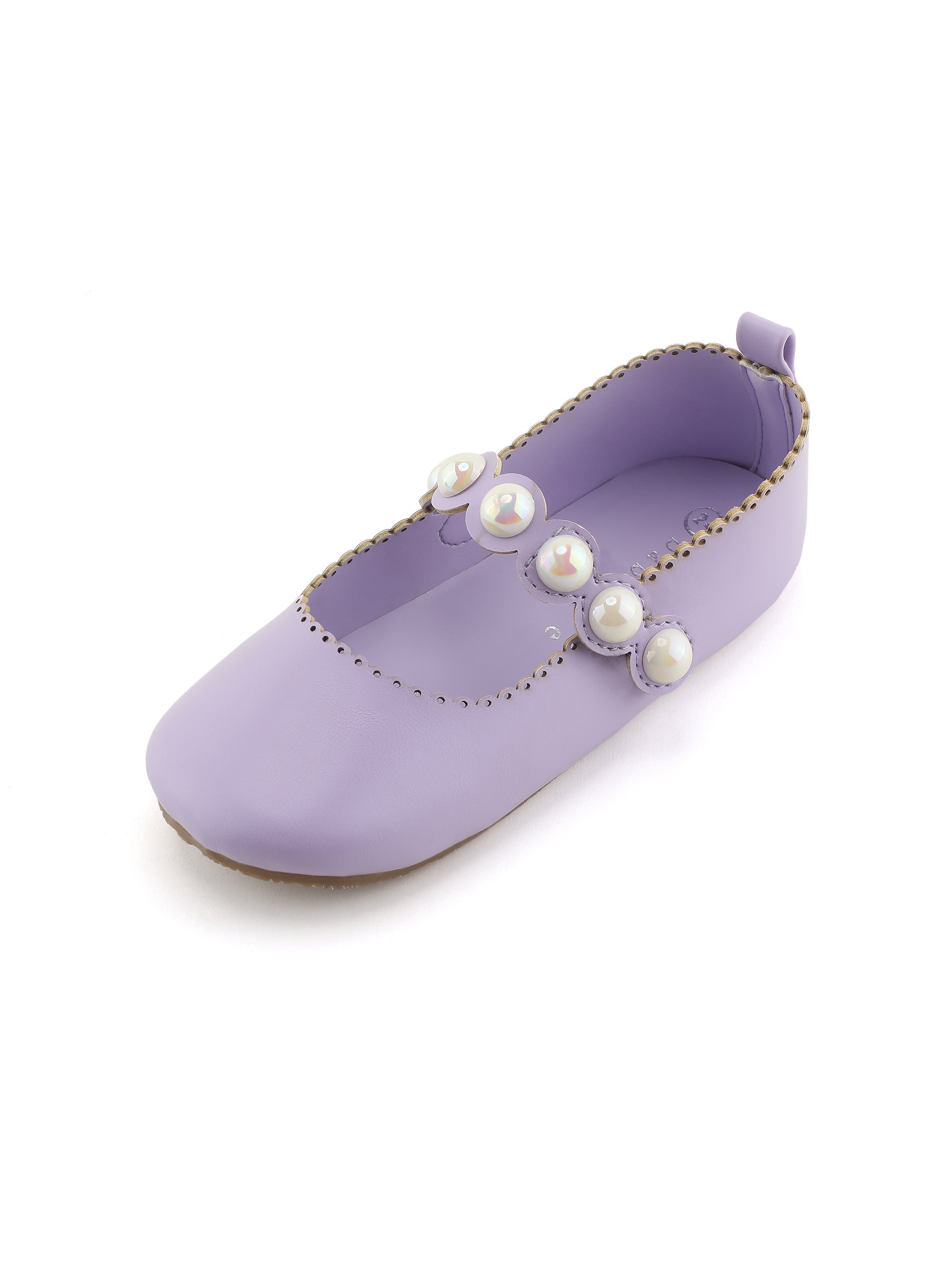 Baby Doe Lavender Cinderella Pearl Ballerinas For Toddler Girls