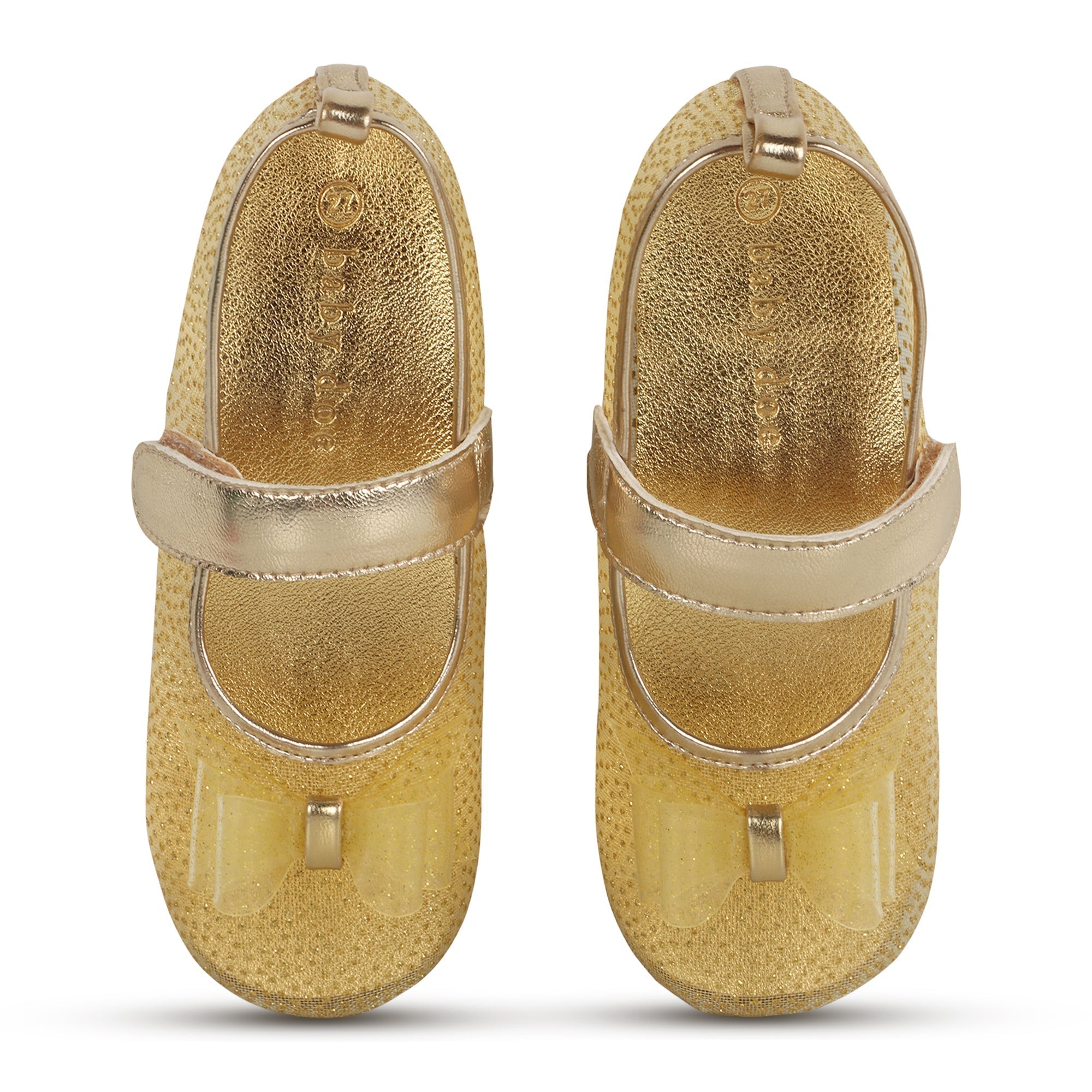 Baby Doe Stardust Gold Ballerina Party Shoes For Toddler Girls