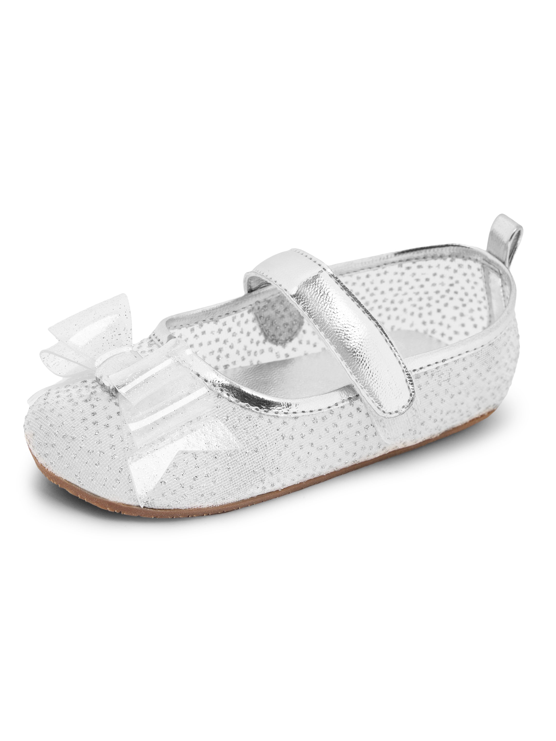 Baby Doe Stardust Silver Ballerina Party Shoes For Toddler Girls