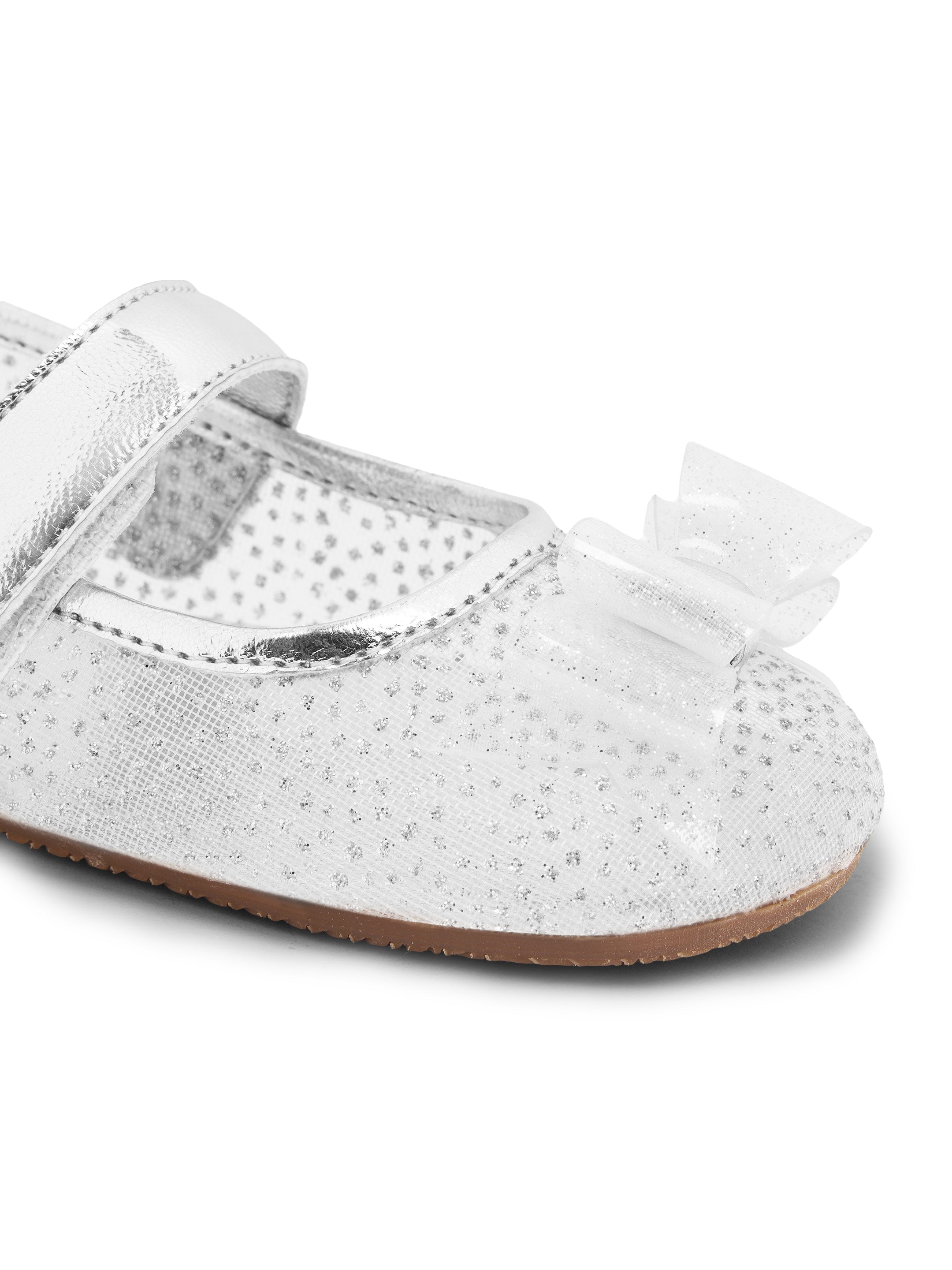 Baby Doe Stardust Silver Ballerina Party Shoes For Toddler Girls