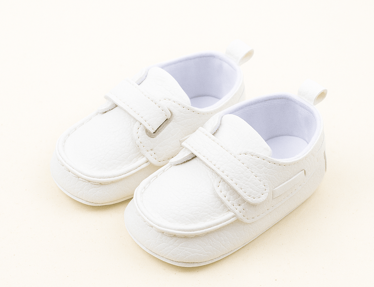 Baby Doe White Velcro Loafers Prewalker For Infants