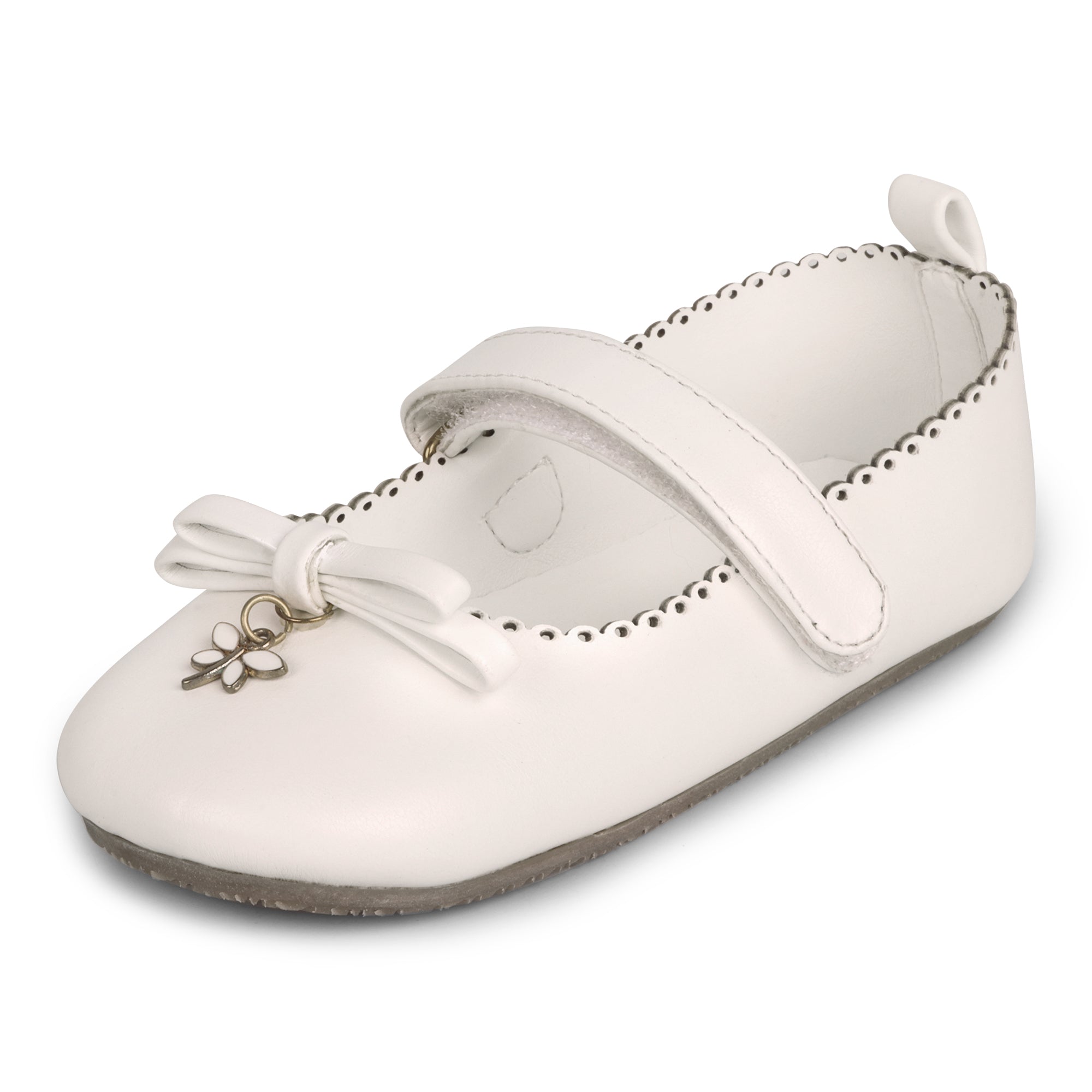Baby Doe White Flutterfly Ballerina Party Shoes For Toddler Girls