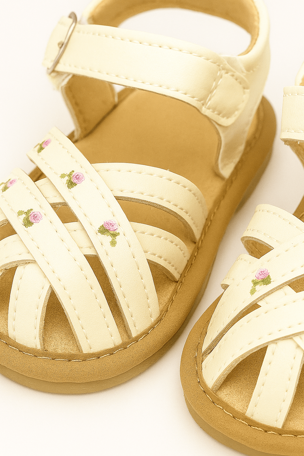 Baby Doe White Roses Prewalker Sandals For Infants