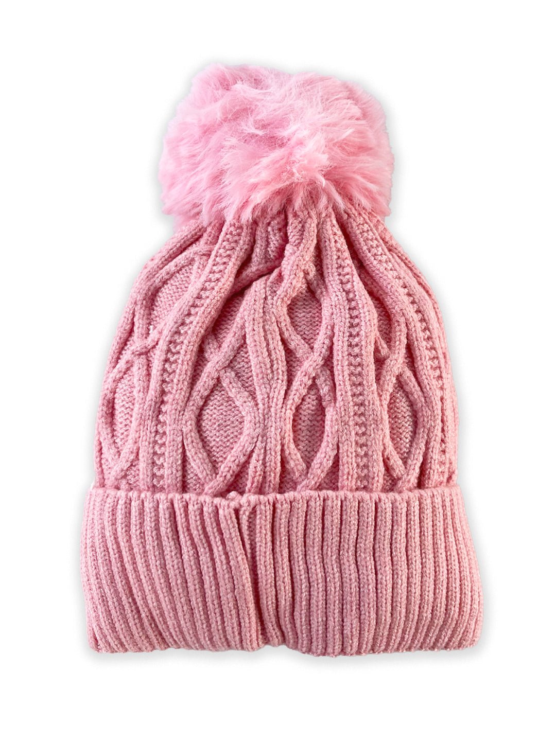 Mini Soul Grey Knitted Faux Fur Pom Pom Baby Cap