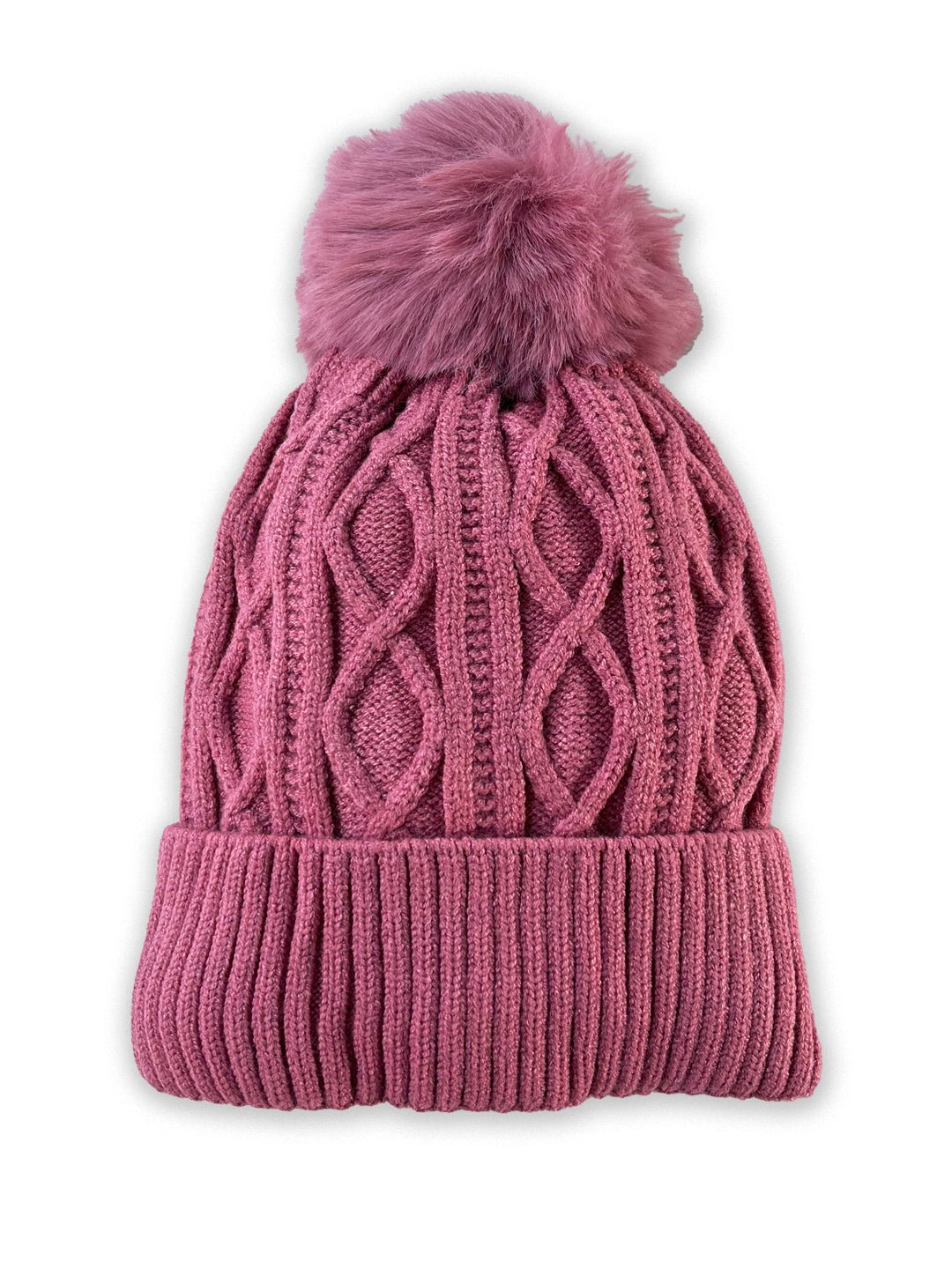 Mini Soul Grey Knitted Faux Fur Pom Pom Baby Cap
