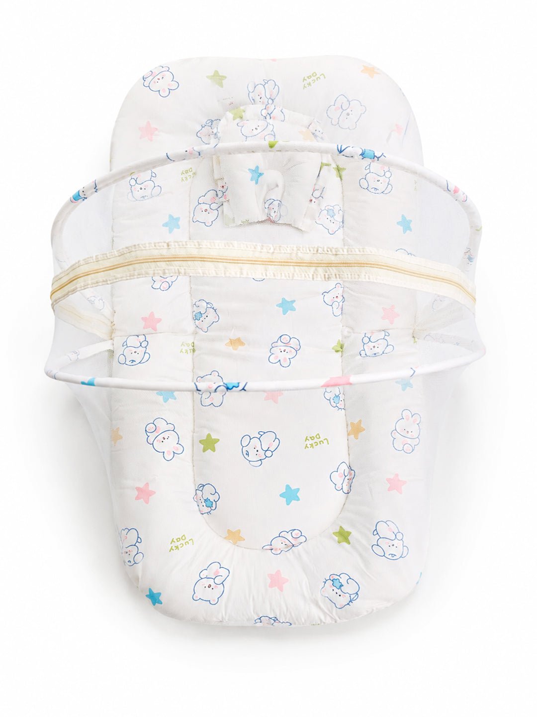 Off-White Cloud-Cover Portable Mosquito Net Bed For Kids