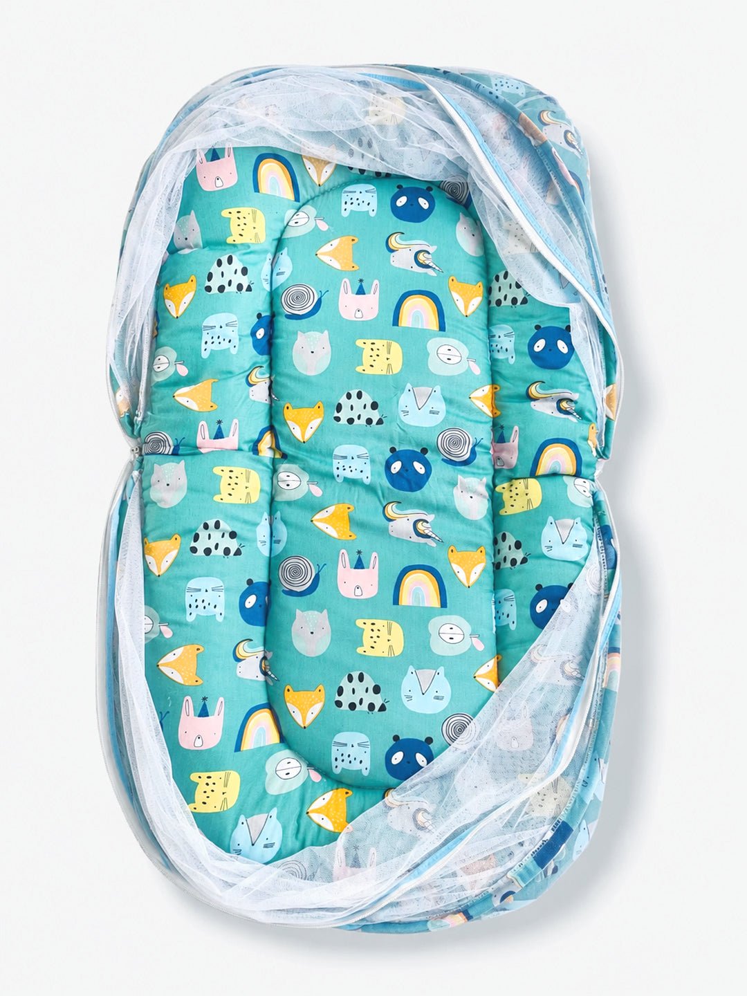Teal Fox & Friends Forever Portable Mosquito Net Bed For Kids