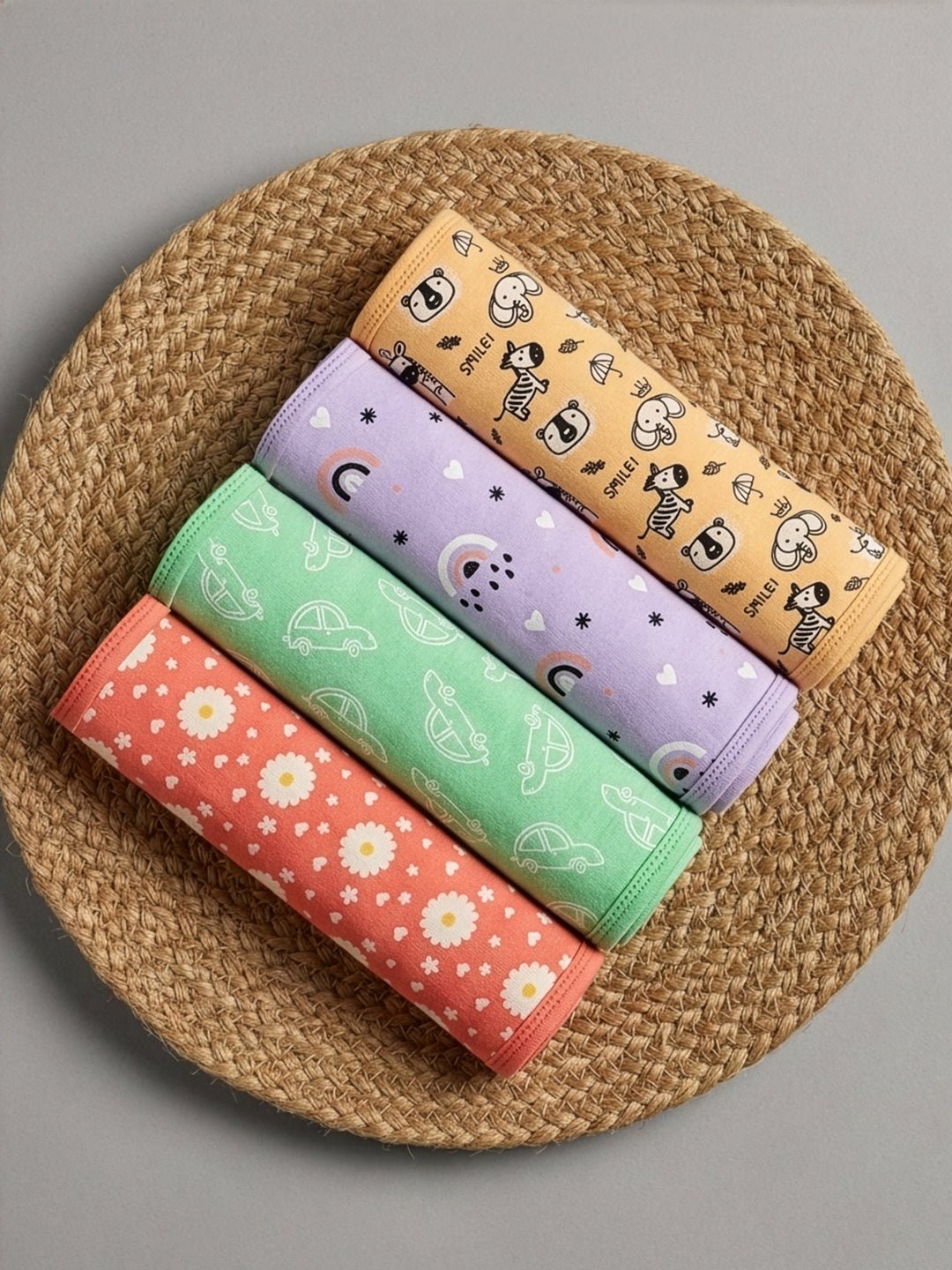 Combo Of 4 Kids Cotton Napkins Set For Babies