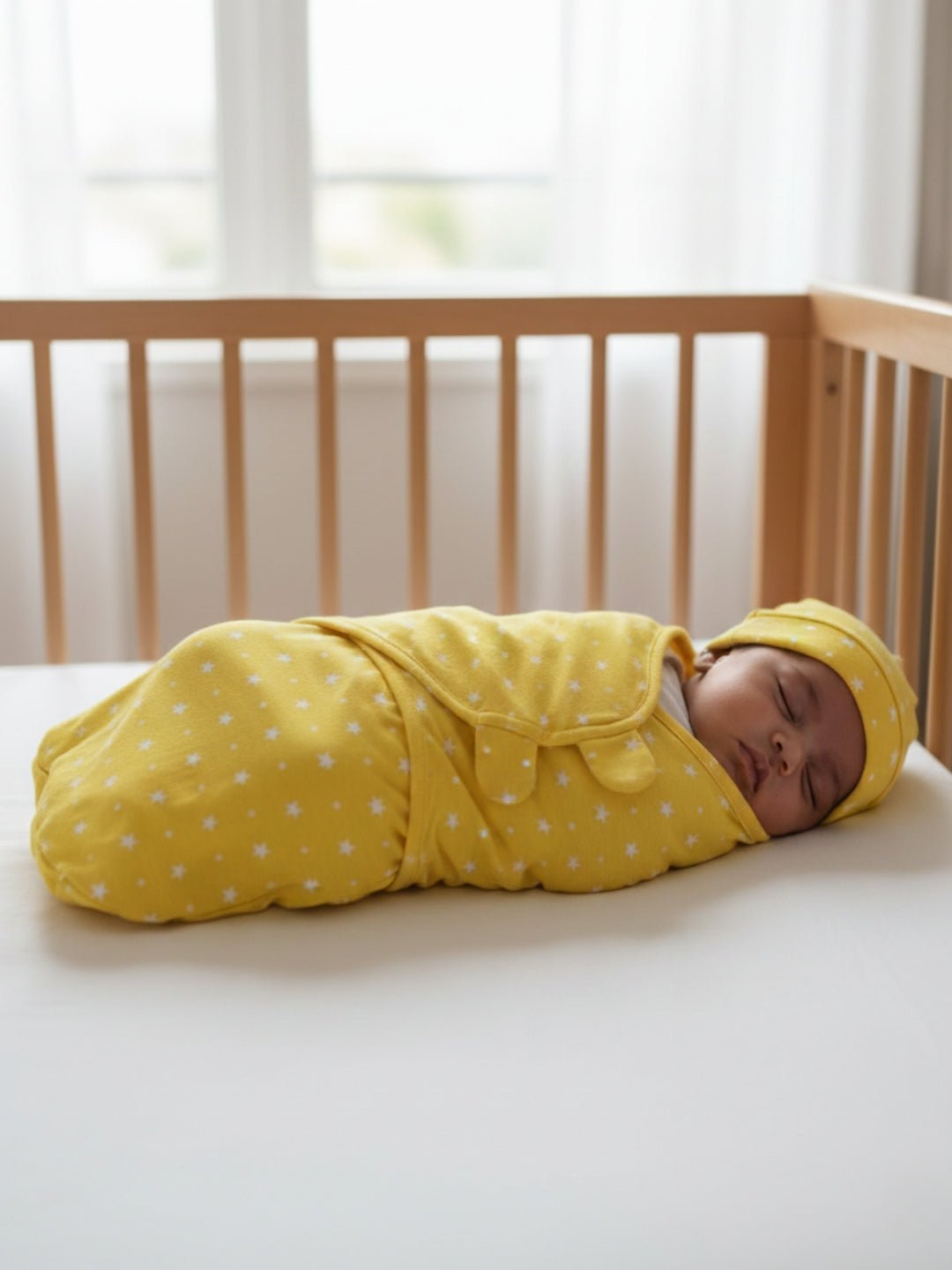 Blue and Yellow Star 2 PC Kids Cotton Baby Swaddle Set