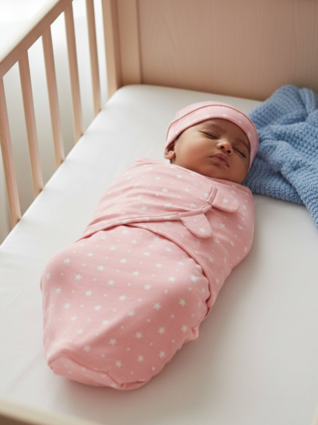 Yellow and Pink Star 2 PC Kids Cotton Baby Swaddle Set