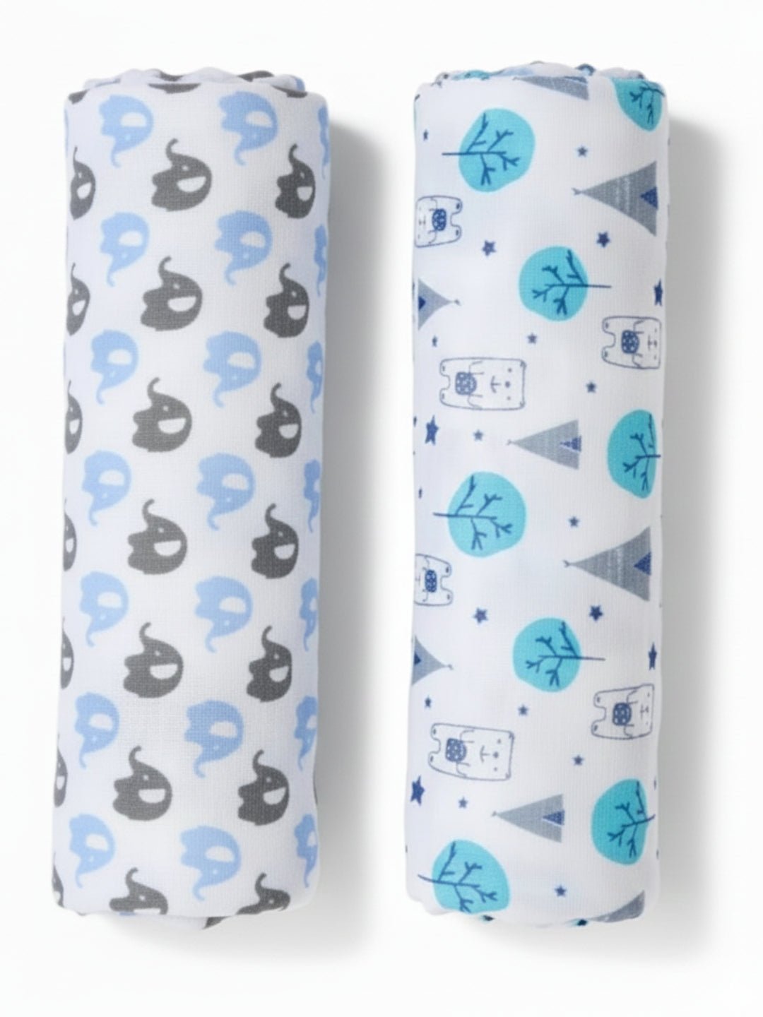 Blue Forest & Mumbo Jumbo 2 PC Cotton Muslin Swaddle Wrap