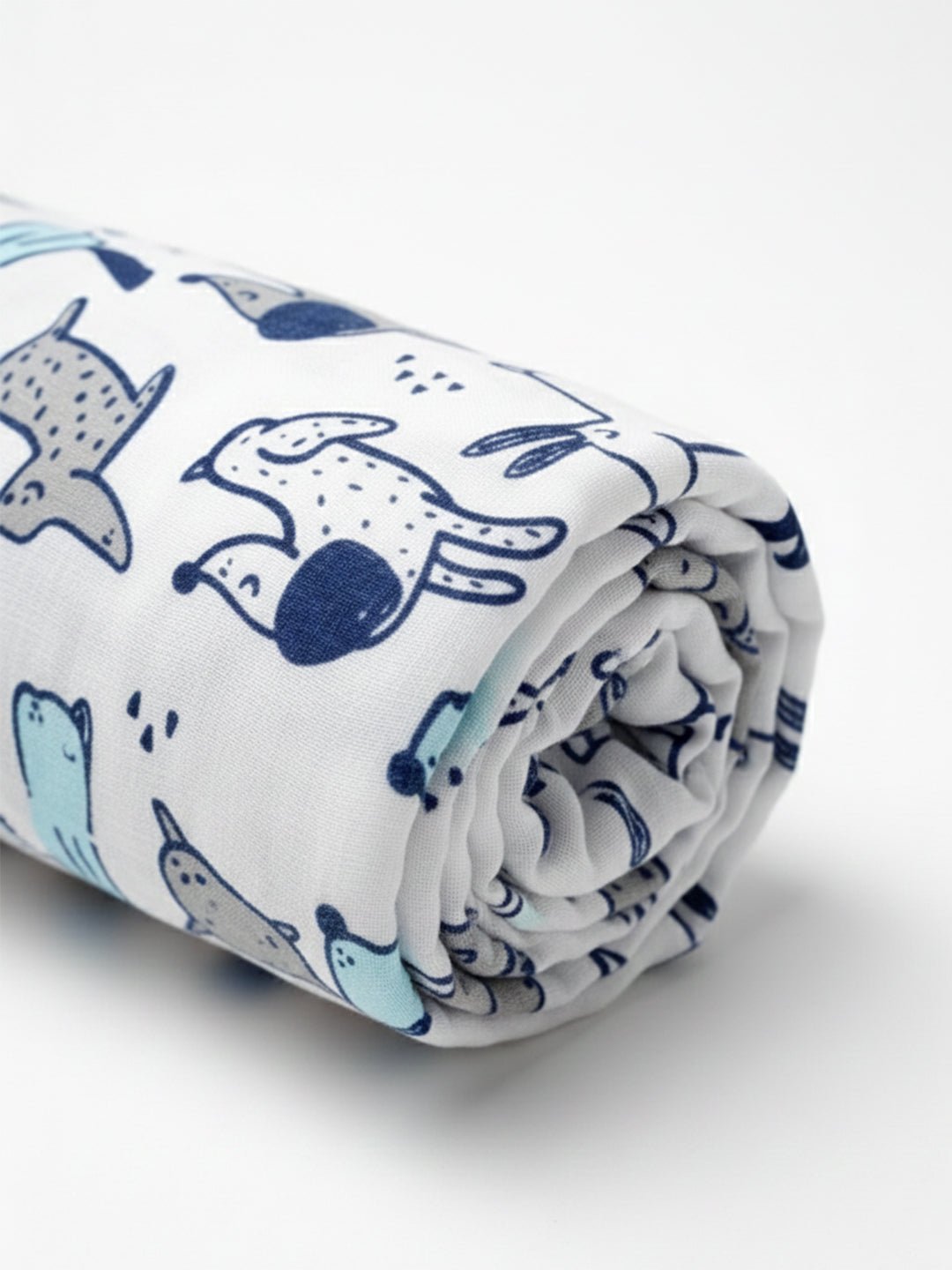 Dino Forest & Cute Puppy 2 PC Cotton Muslin Swaddle Wrap