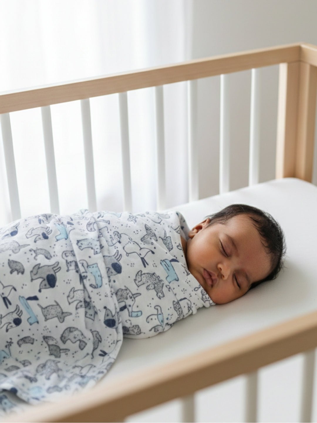 Dino Forest & Cute Puppy 2 PC Cotton Muslin Swaddle Wrap