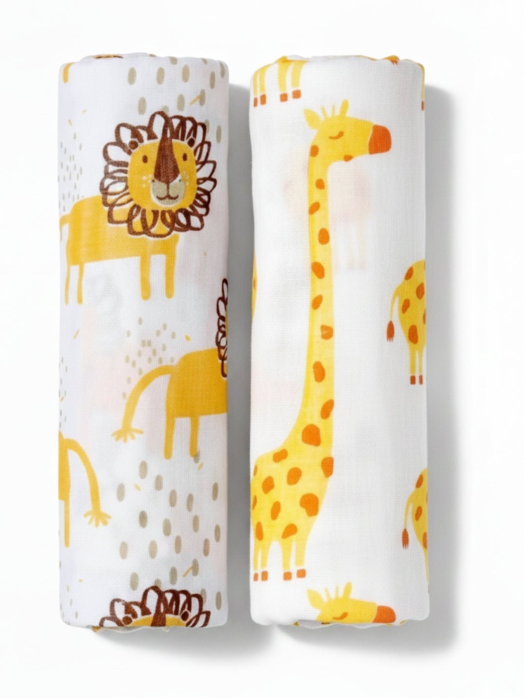 Jungle King & Tall Giraffe 2 PC Cotton Muslin Swaddle Wrap
