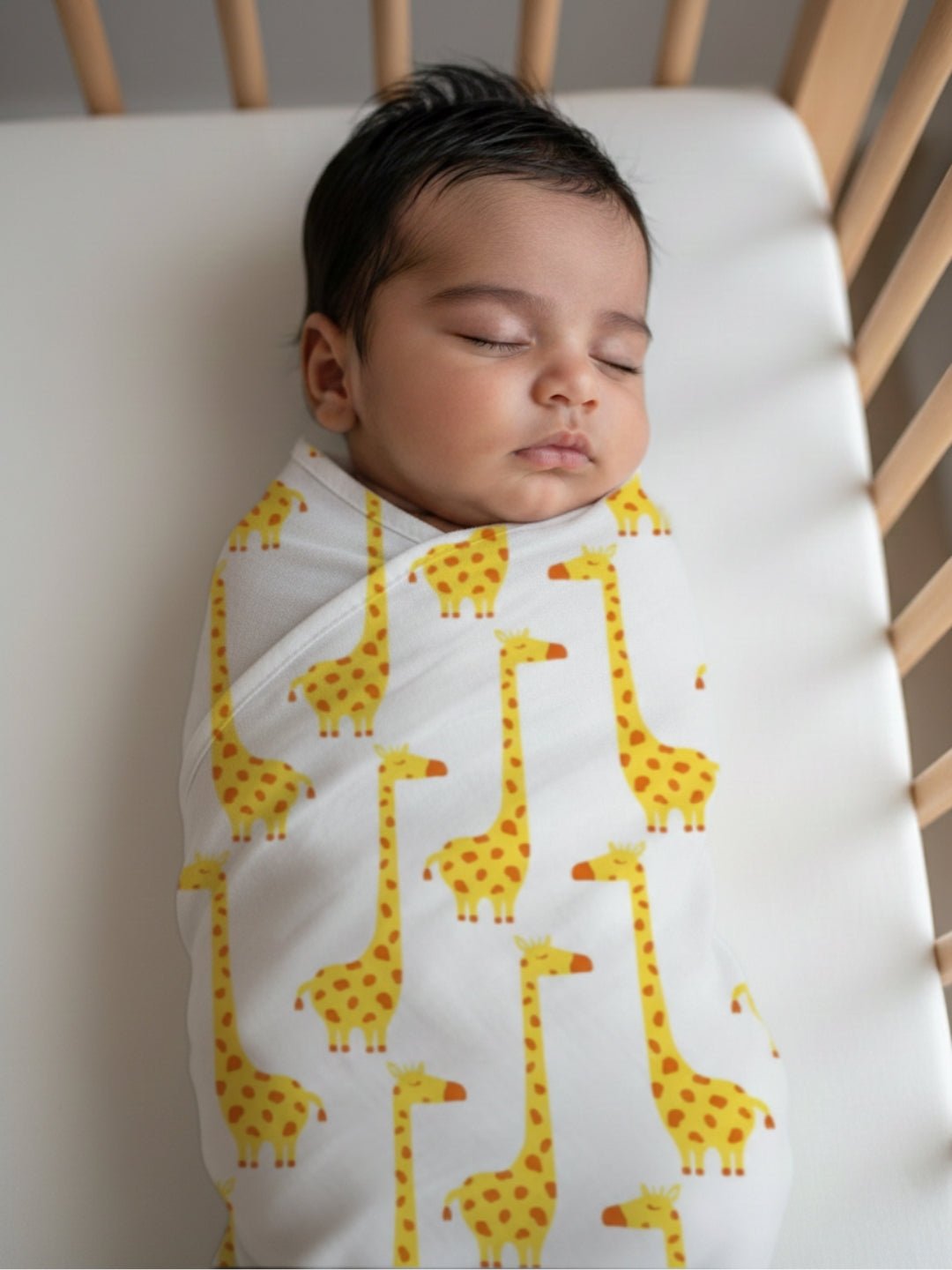 Multicolor Little Fox And Tall Giraffe Muslin Swaddle Wrap Set For Kids