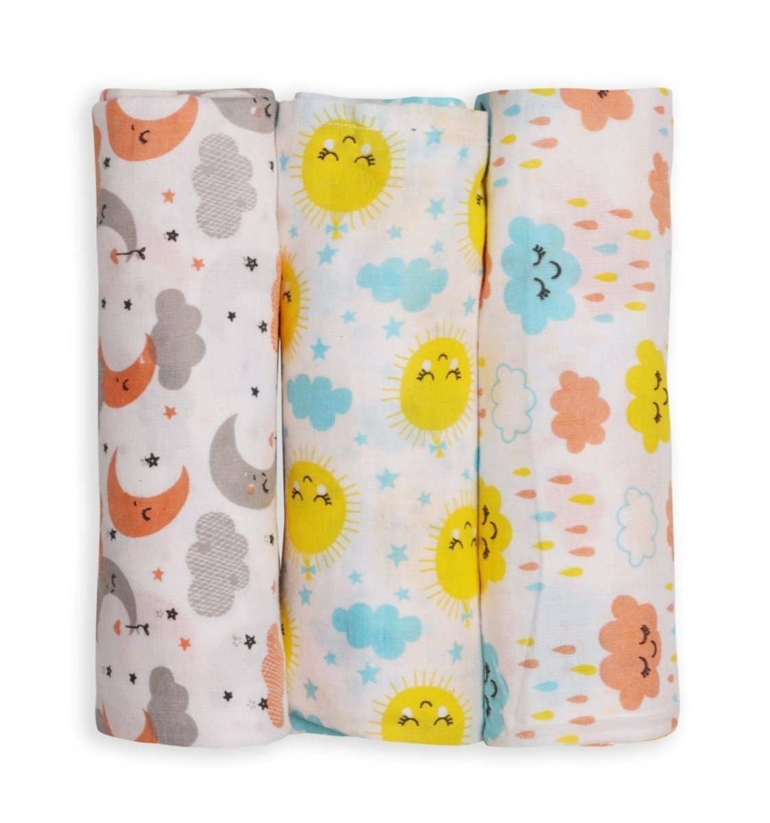 Little Sunshine Moon Kid and Dream On 3 PC Kids Cotton Baby Swaddle Set