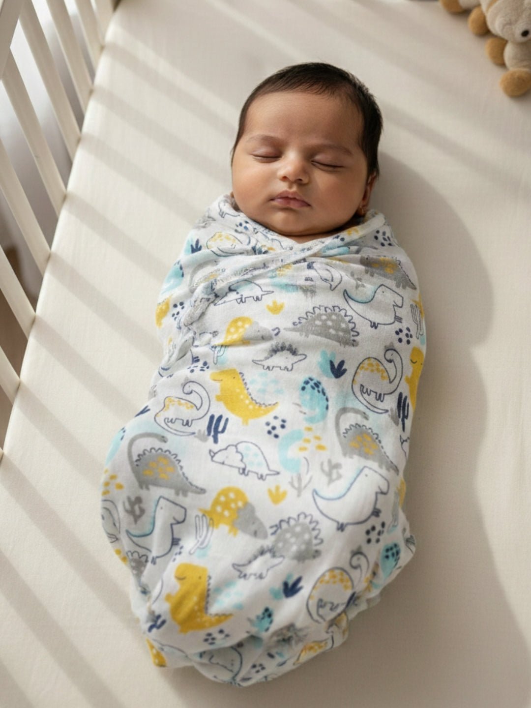 Dino Forest 1 PC Cotton Muslin Baby Swaddle Blanket Wrap