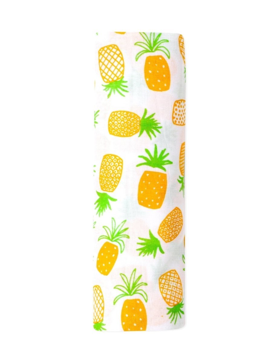 Fruity Pineapple 1 PC Cotton Muslin Swaddle Wrap With Double Layer