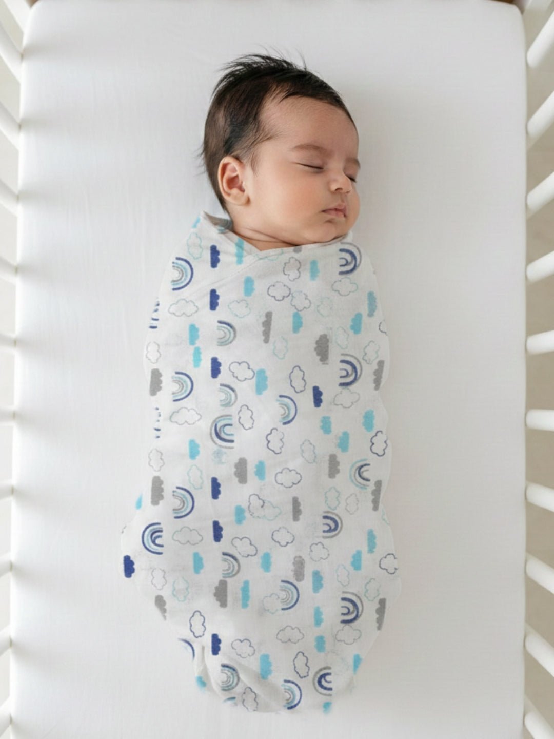 Happy Rainbow 1 PC Cotton Muslin Baby Swaddle Blanket Wrap