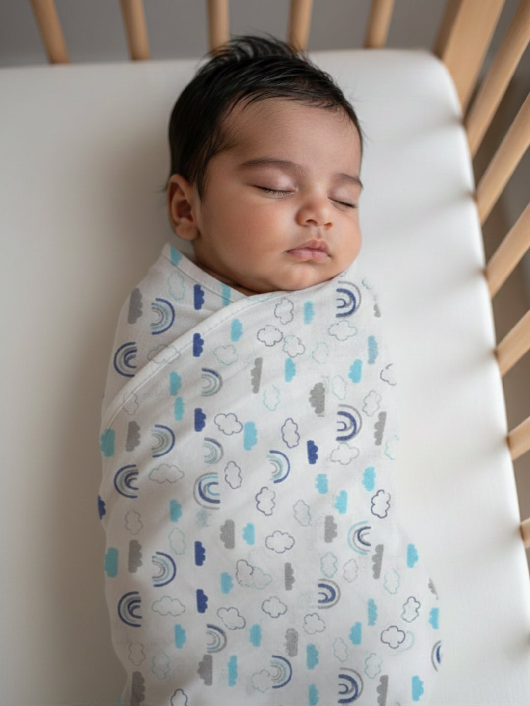 Happy Rainbow 1 PC Cotton Muslin Baby Swaddle Blanket Wrap