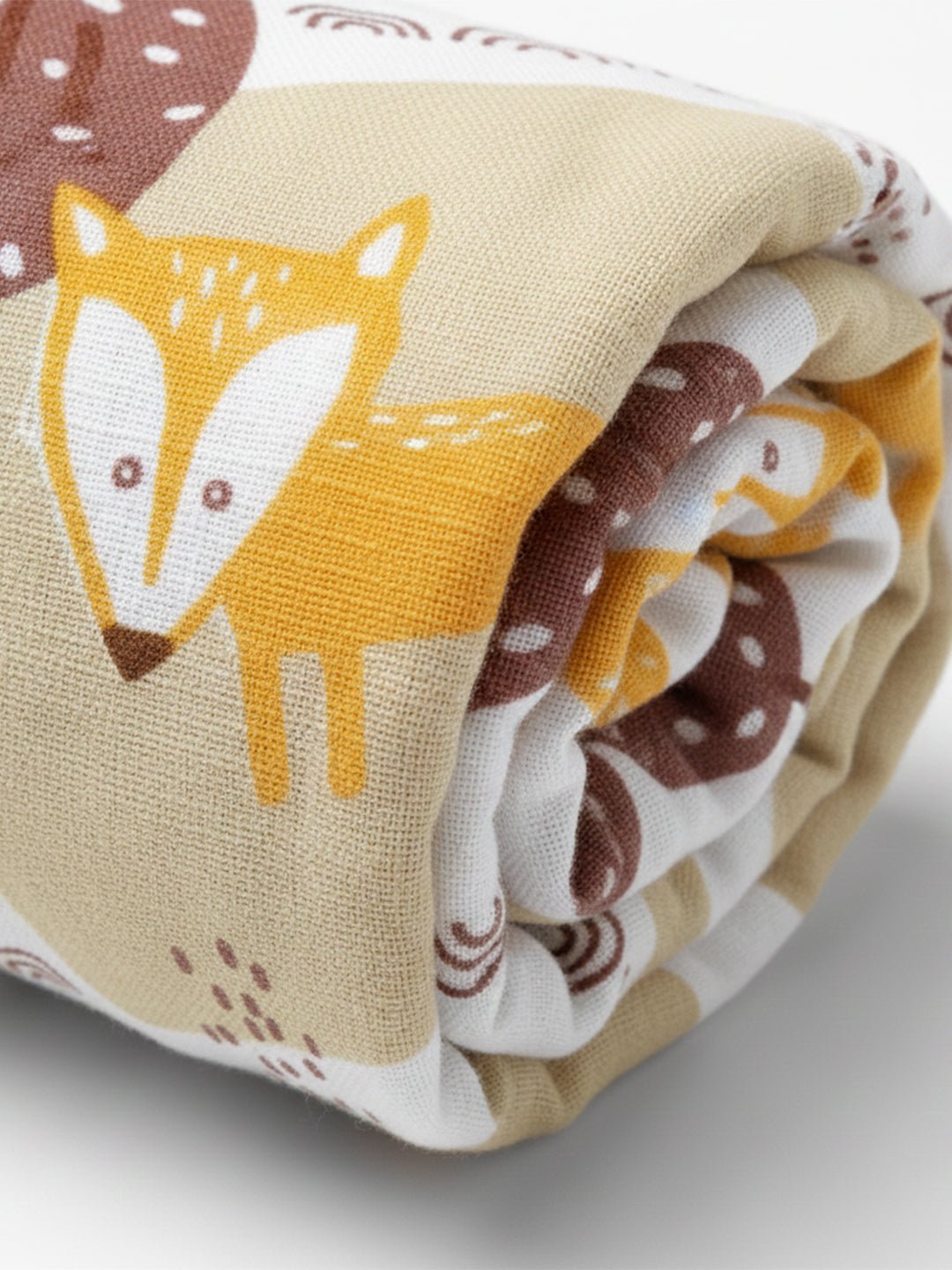 Little Fox Print Cotton Muslin Baby Swaddle Blanket Wrap