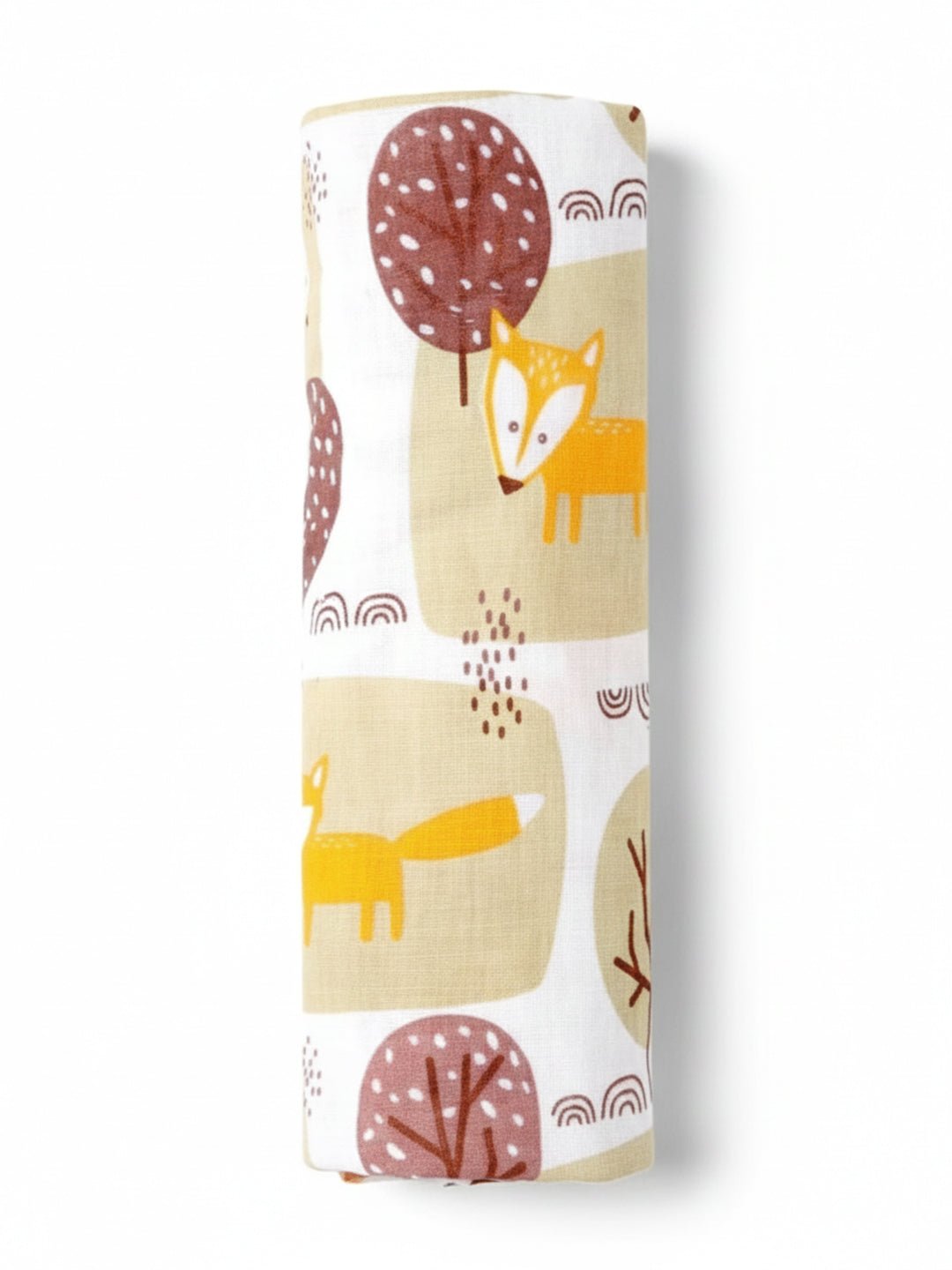 Little Fox Print Cotton Muslin Baby Swaddle Blanket Wrap