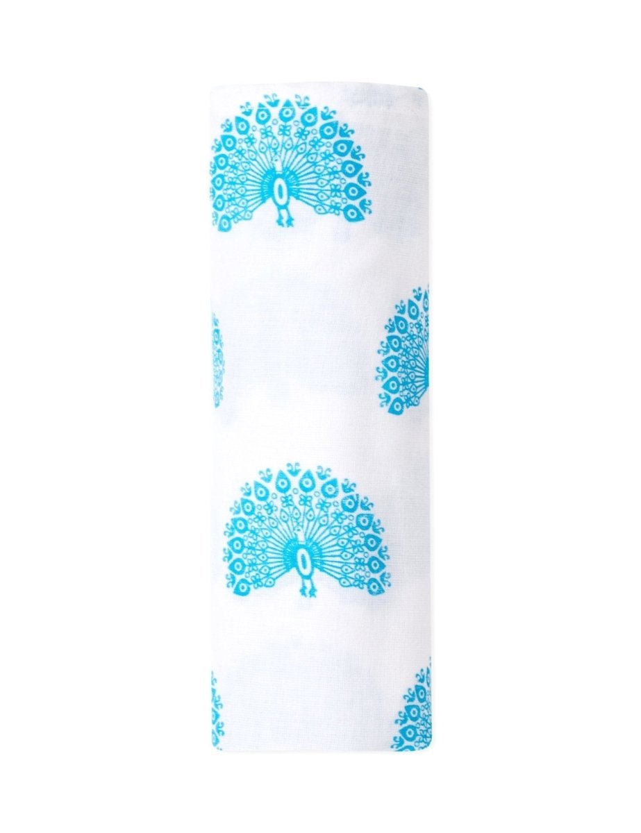 Little Peacock 1 PC Cotton Muslin Baby Swaddle Wrap