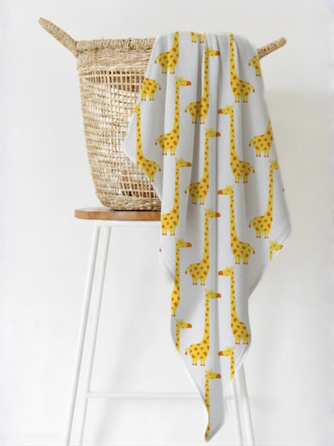 Tall As A Giraffe Cotton Muslin Baby Swaddle Blanket Wrap