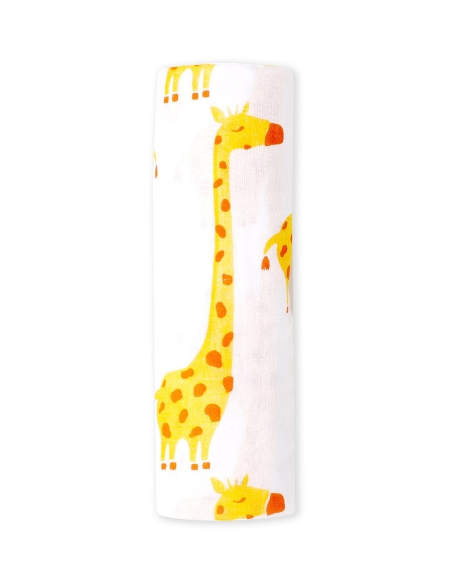 Tall As A Giraffe Cotton Muslin Baby Swaddle Blanket Wrap