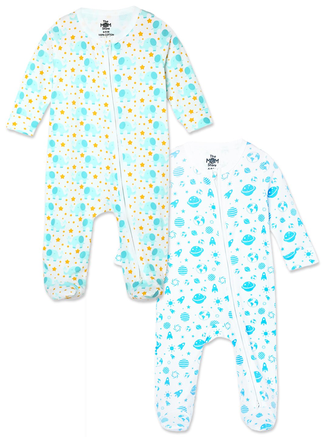  Elephantastic Out Of The World Zipper Romper Combo 2-Pack