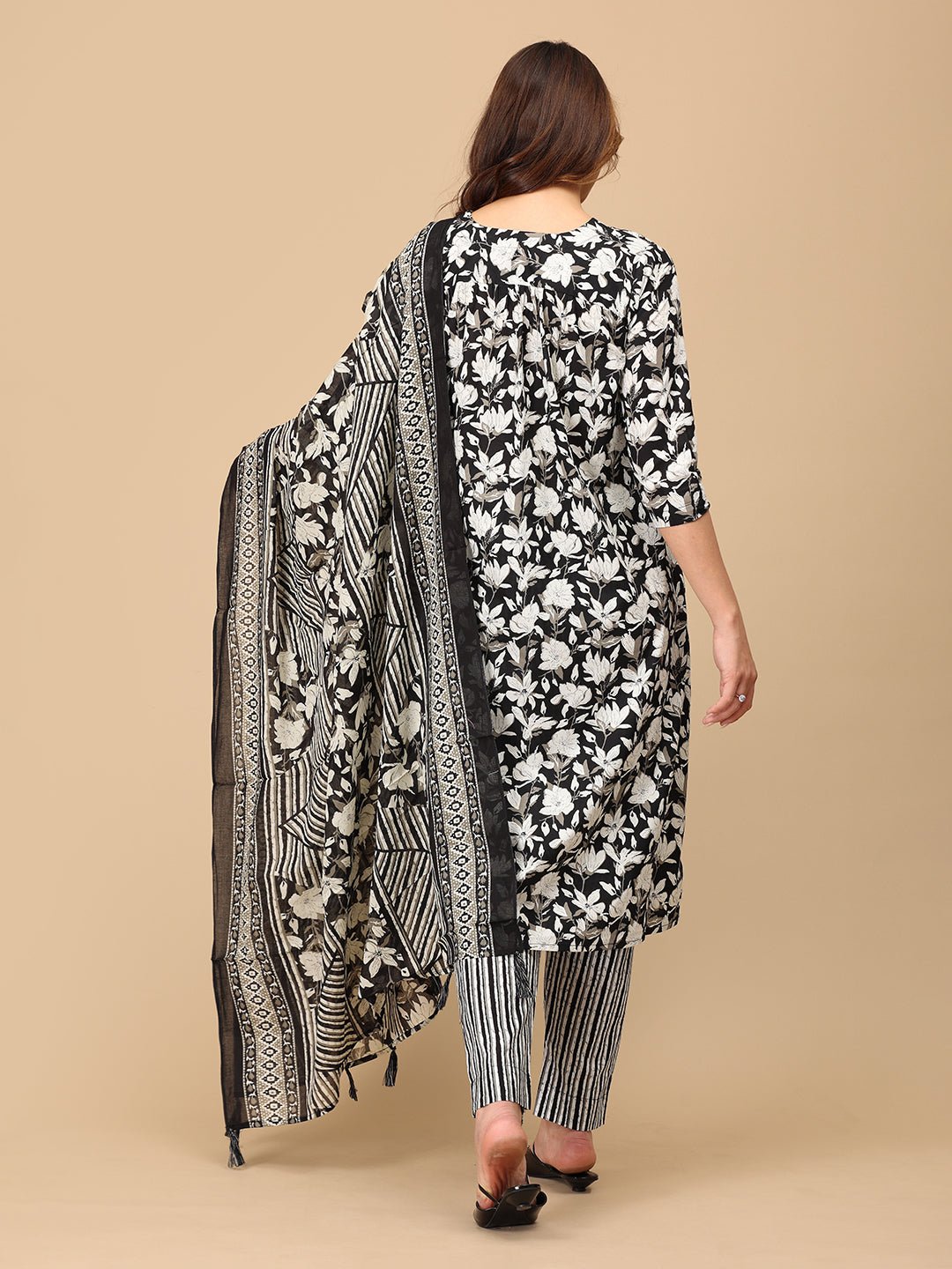  Bagh-E-Black Maternity and Nursing Kurta Set Multi