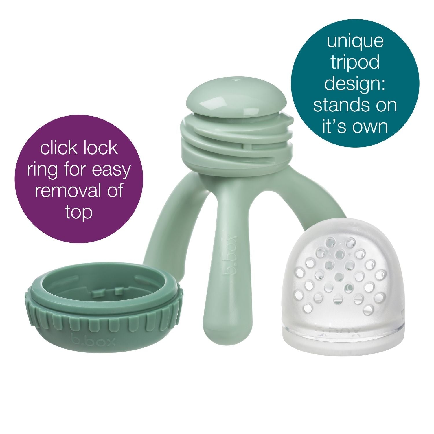 B.Box Sage Green Food-Grade Silicone Fresh Food Feeder For Babies