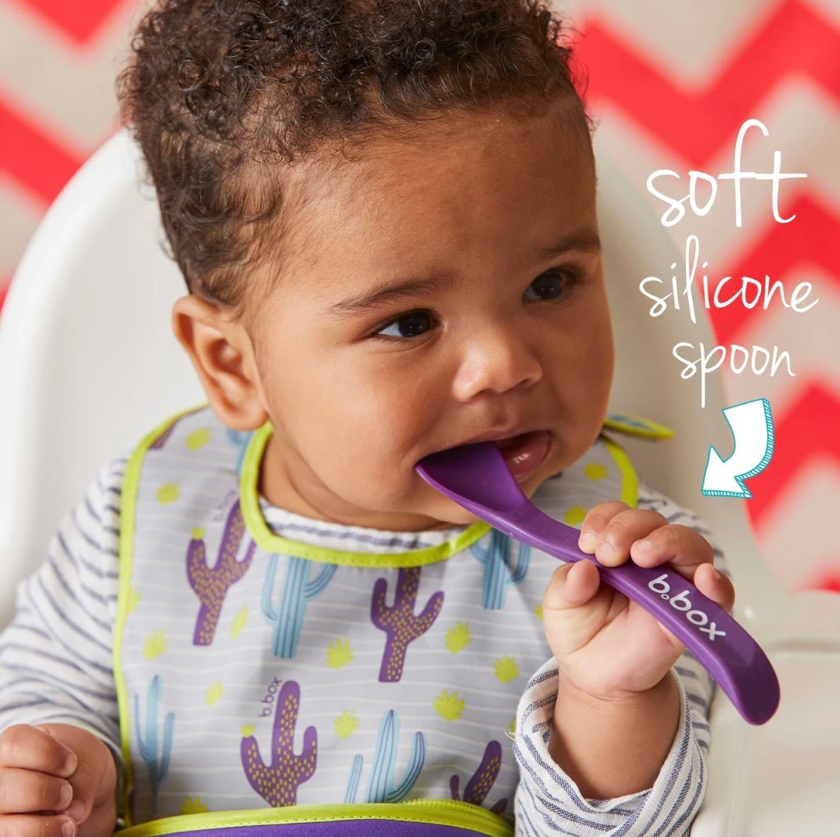 Pine Splice B.Box Machine Washable Travel Bib With Spoon For Babies