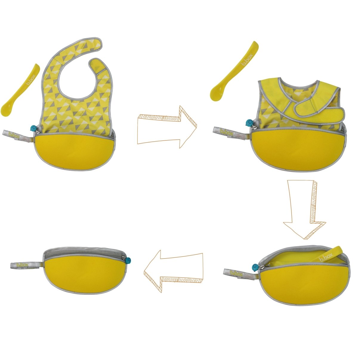 Pine Splice B.Box Machine Washable Travel Bib With Spoon For Babies