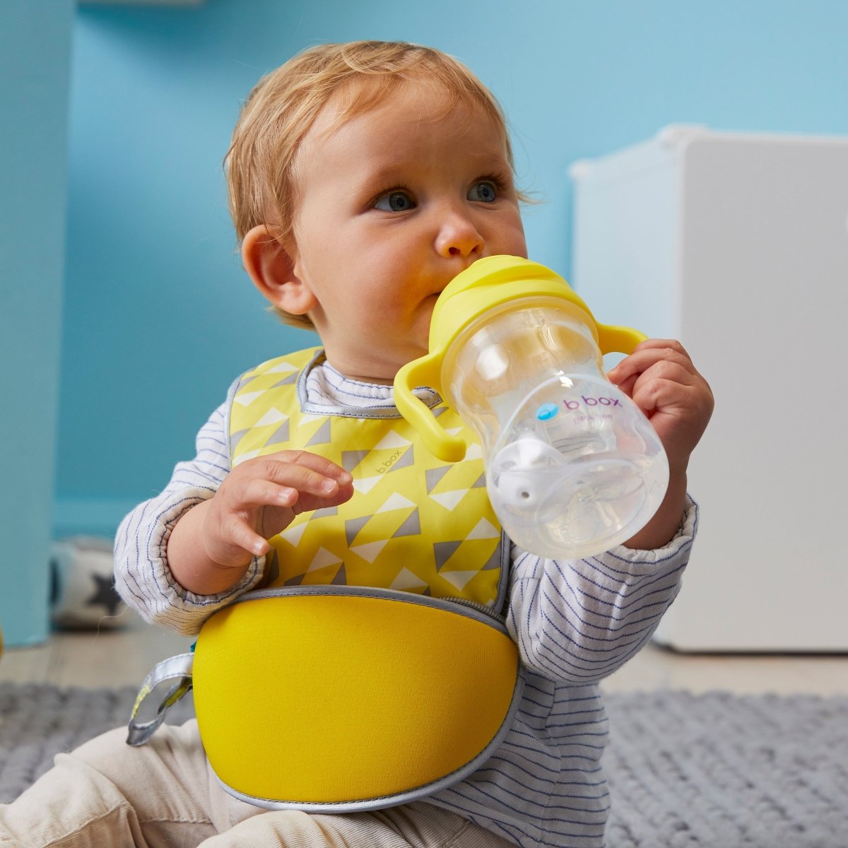 Pine Splice B.Box Machine Washable Travel Bib With Spoon For Babies