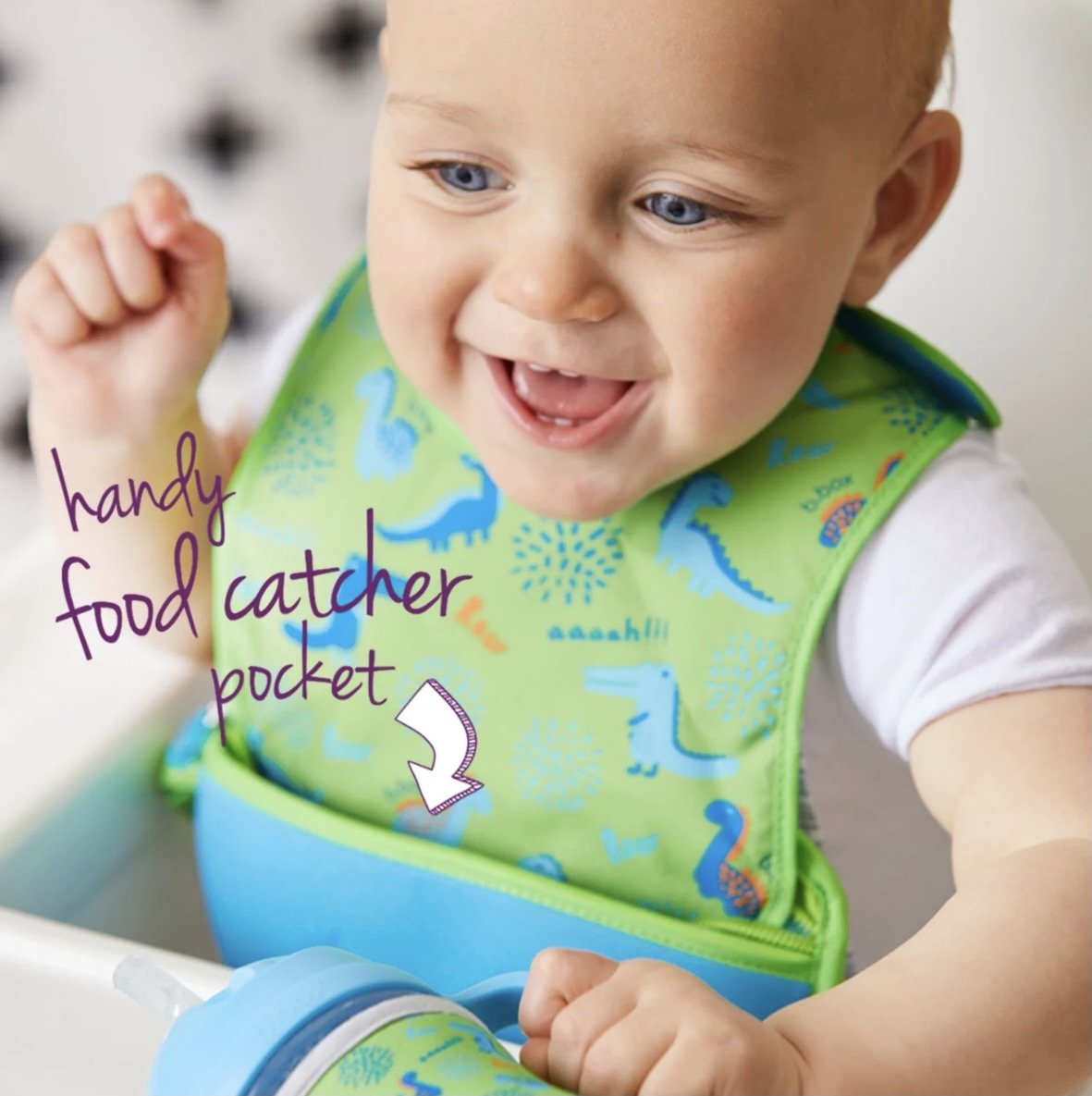 Pine Splice B.Box Machine Washable Travel Bib With Spoon For Babies