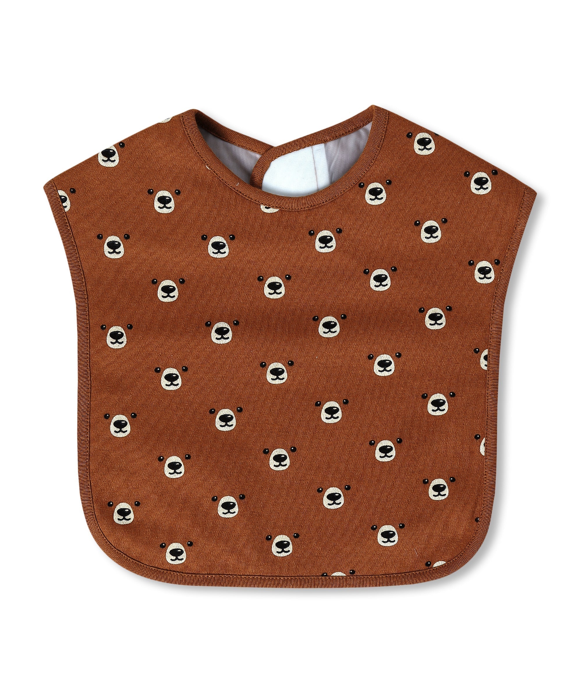 Beary Best Brown Cotton Feeding Bib For Babies