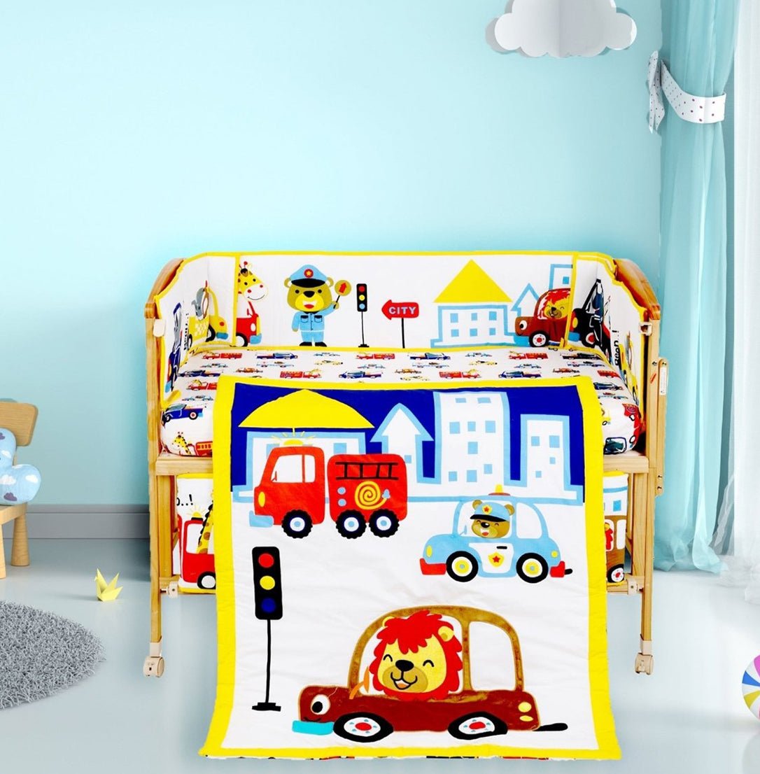 Beep Beep 6 PC Kids Cotton Baby Bedding for Newborns
