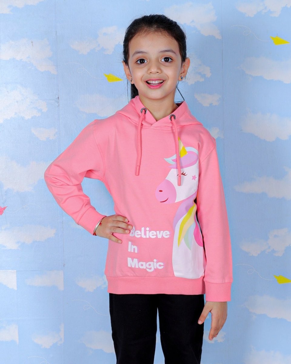  Believe In Unicorn Magic Pink Hooded Sweatshirt