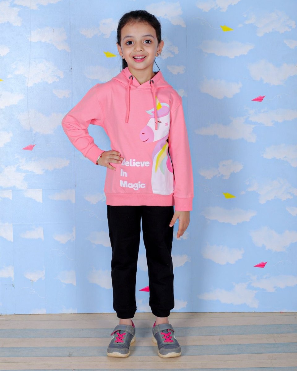  Believe In Unicorn Magic Pink Hooded Sweatshirt