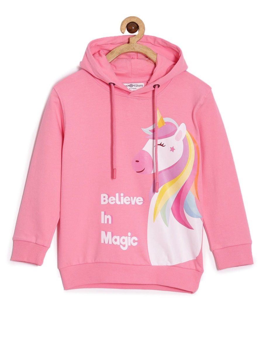  Believe In Unicorn Magic Pink Hooded Sweatshirt