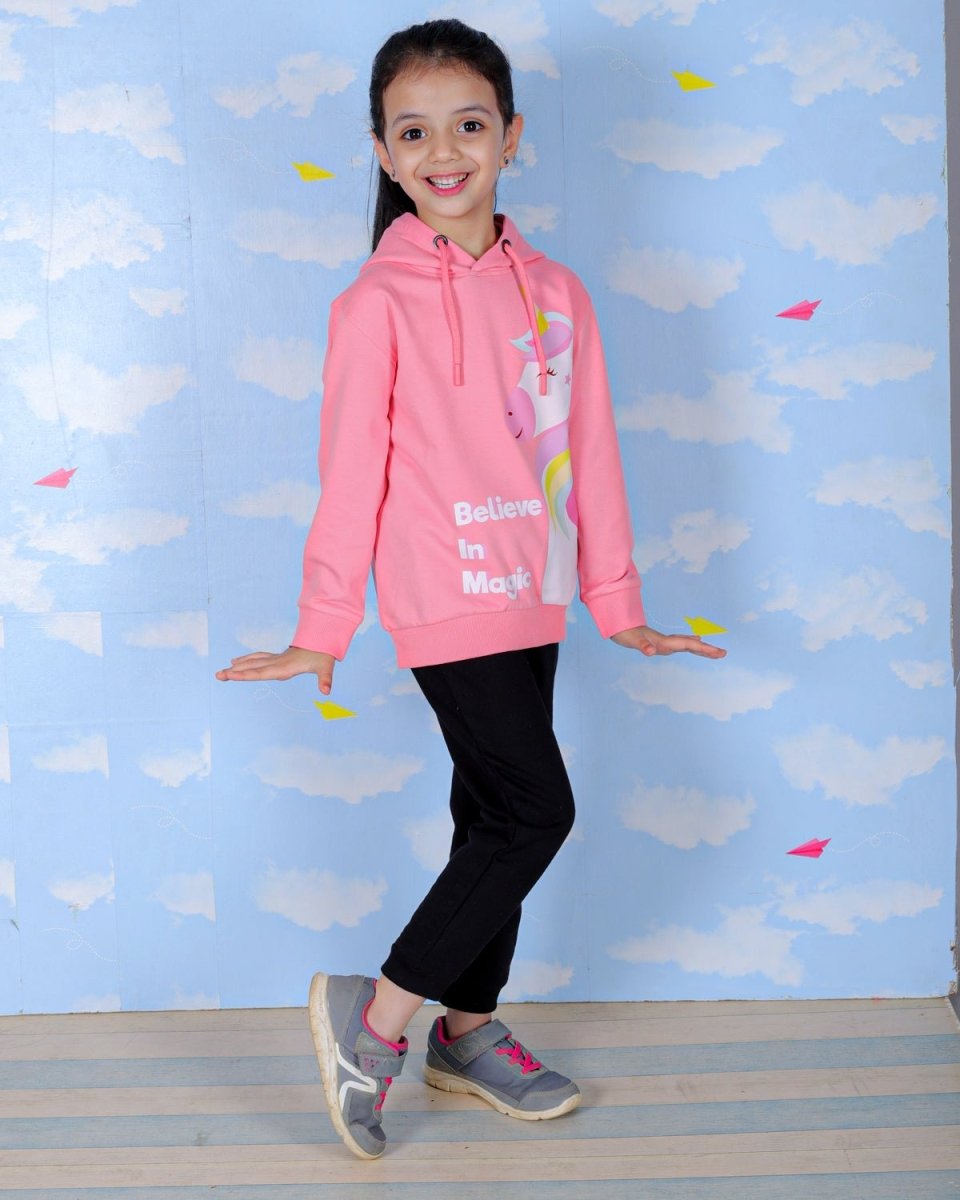  Believe In Unicorn Magic Pink Hooded Sweatshirt