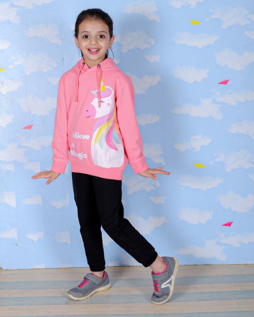 Believe In Unicorn Magic Pink Hooded Sweatshirt