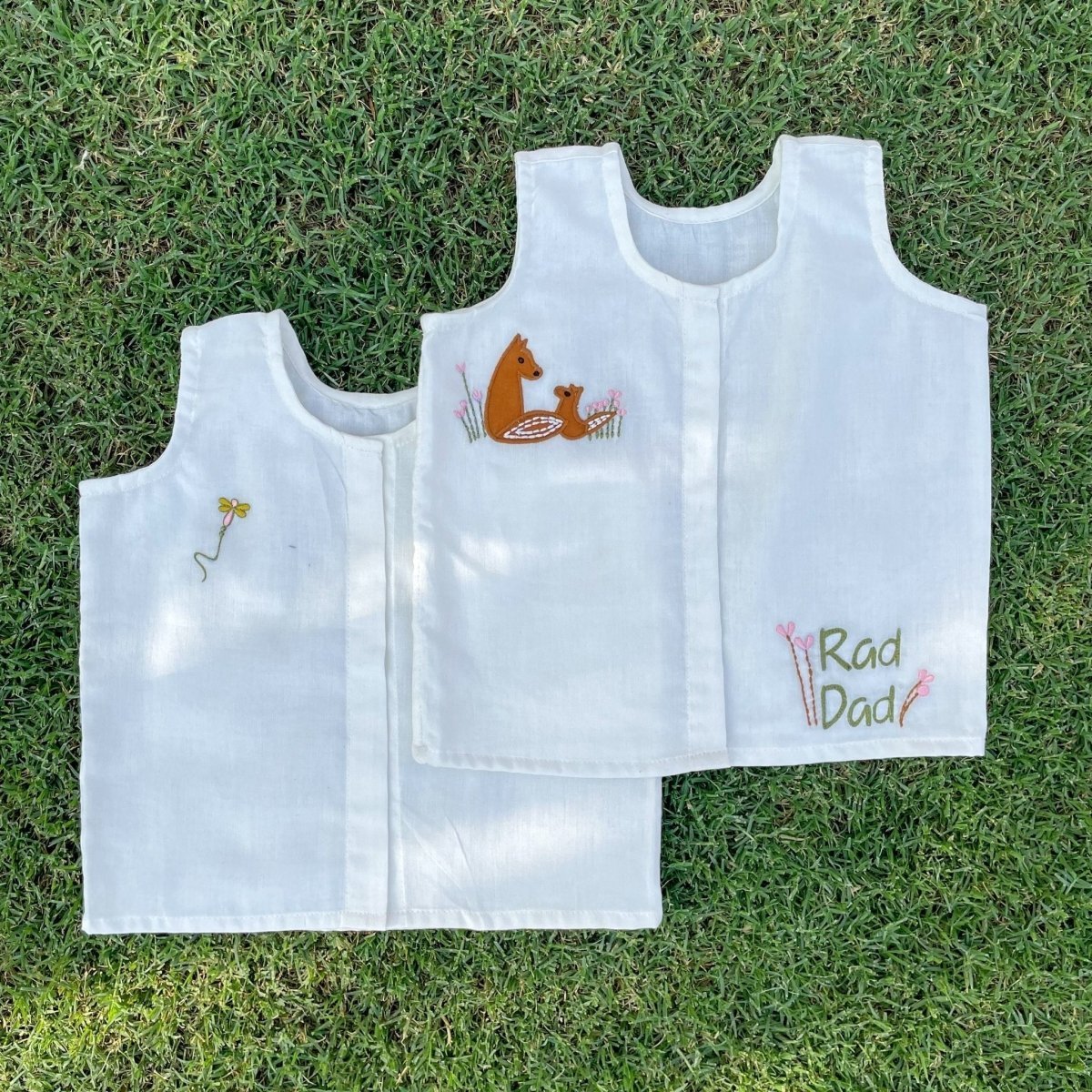 Bhaakur Daddy Cool Cotton Infant Jhabla Vests Combo 2-Pack