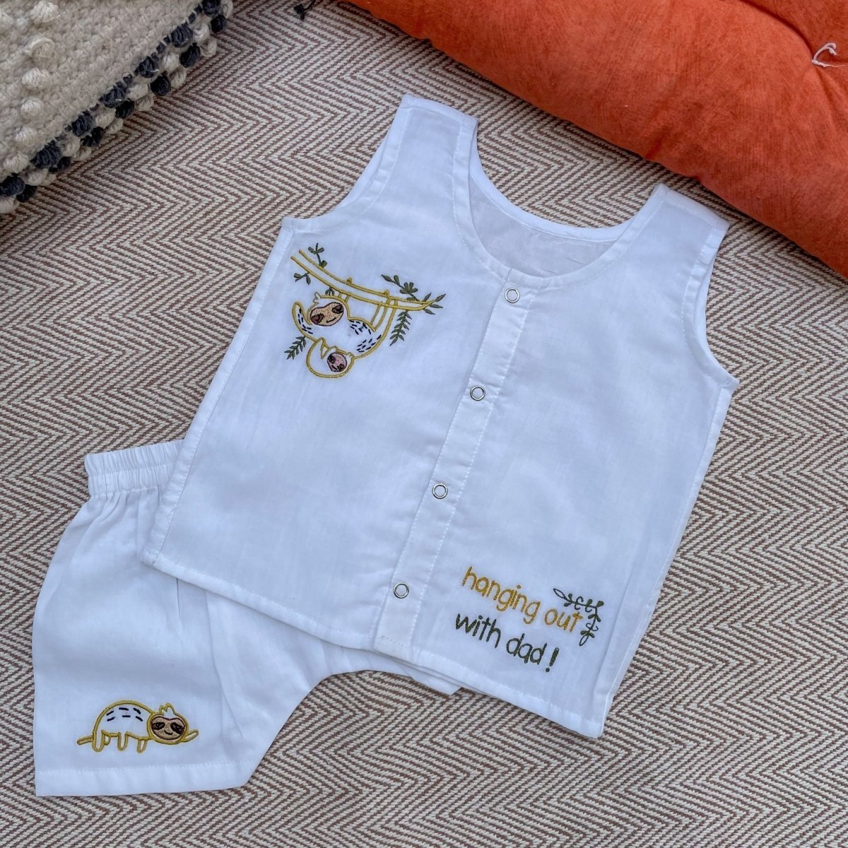 Bhaakur Organic Cotton Sleeveless Jhabla Shirt Set Pack of 2