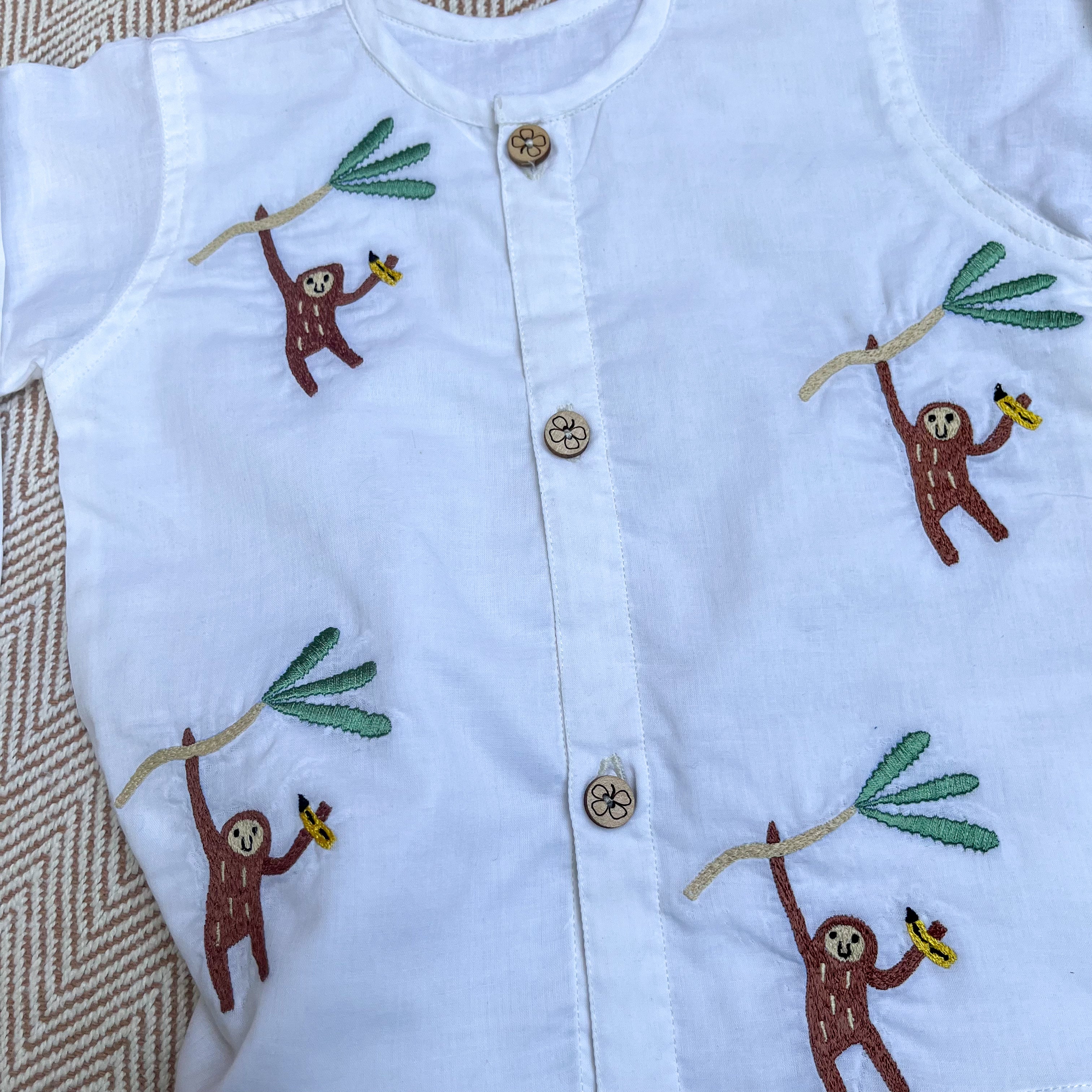 Bhaakur Artisan Embroidery Organic Cotton Full Sleeves Jhabla