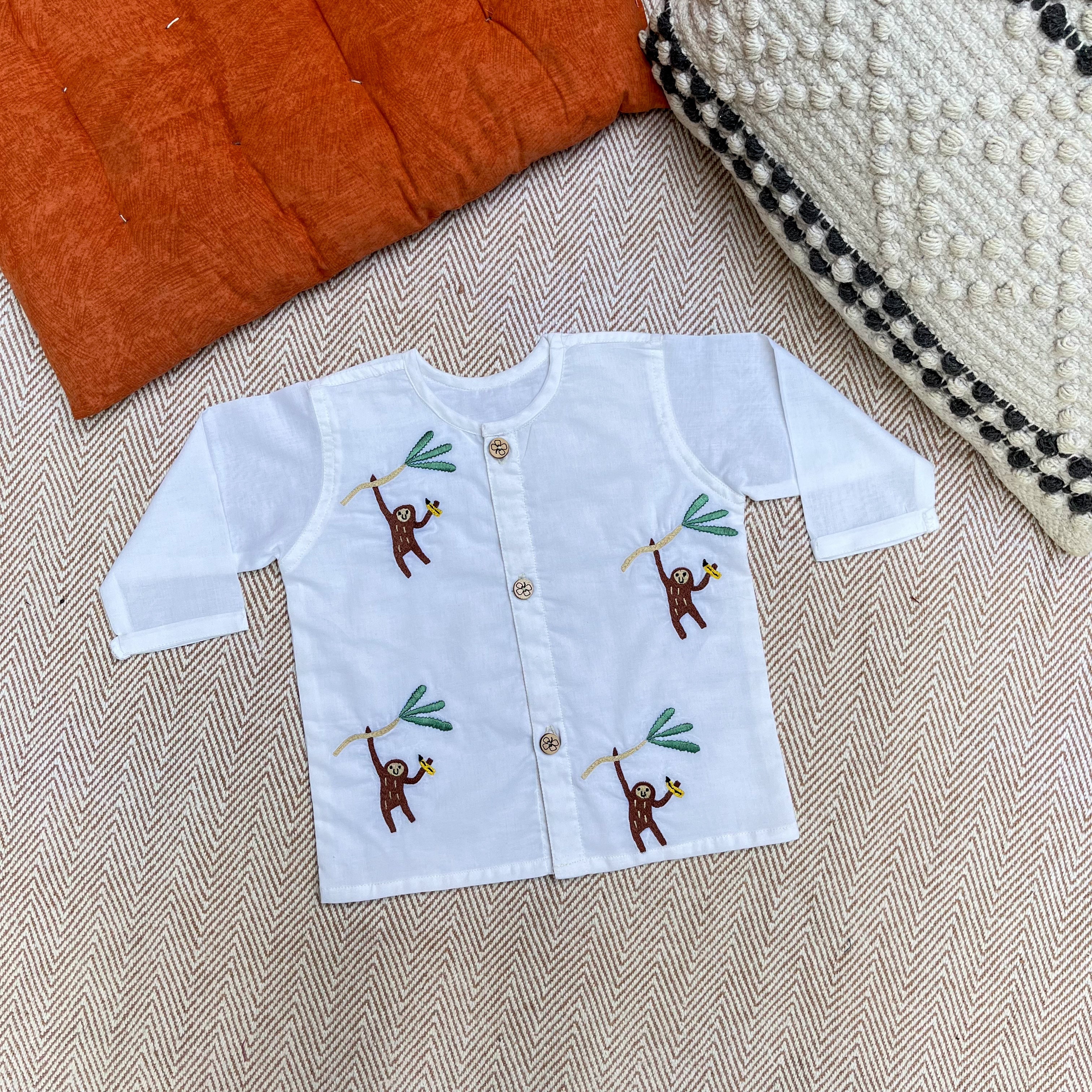 Bhaakur Artisan Embroidery Organic Cotton Full Sleeves Jhabla