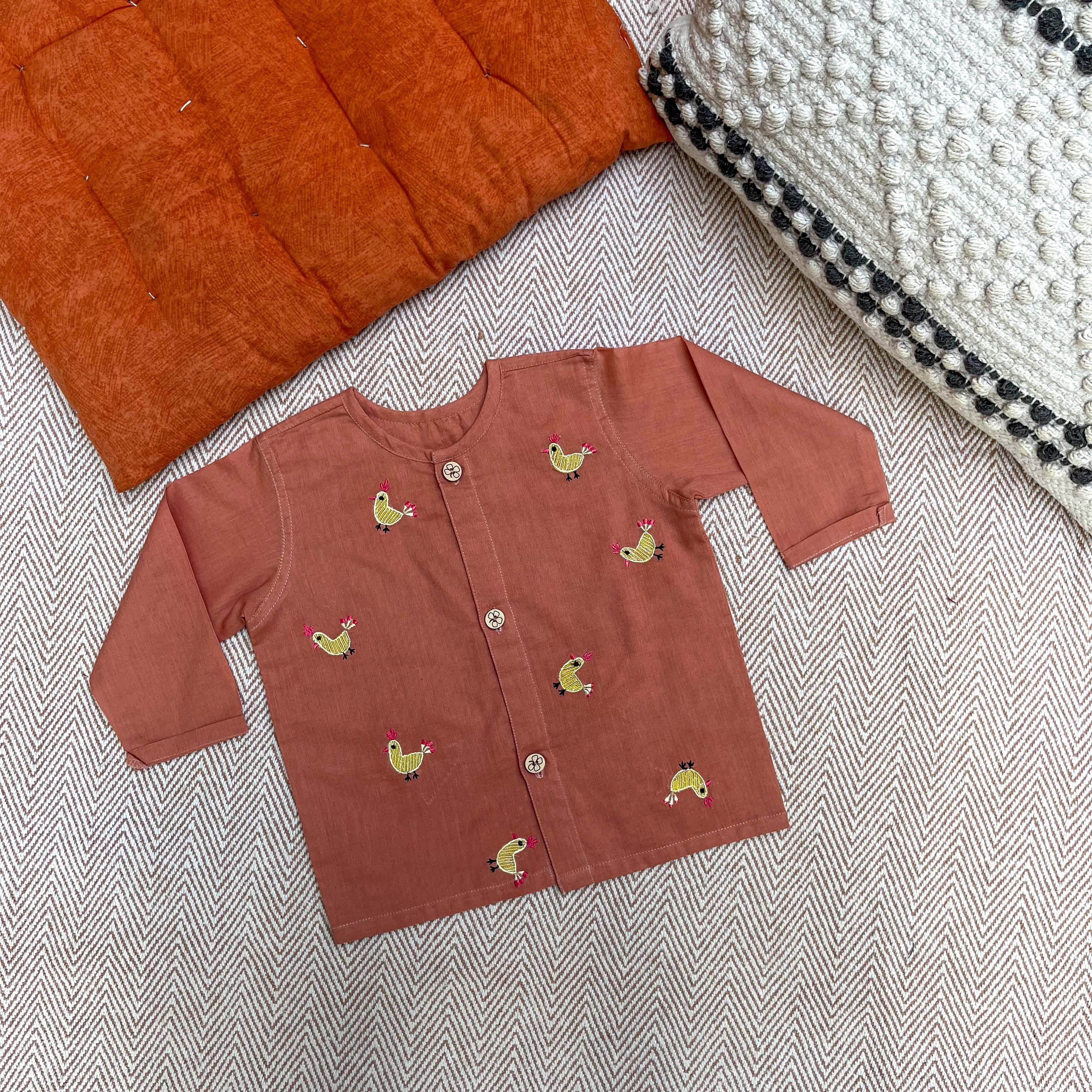 Bhaakur Artisan Embroidery Organic Cotton Full Sleeves Jhabla